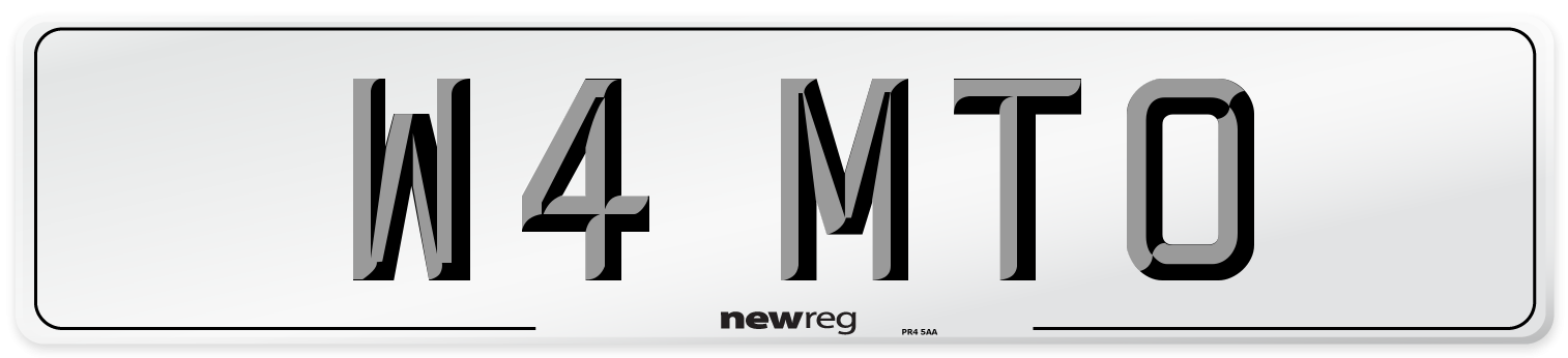 W4 MTO Number Plate from New Reg